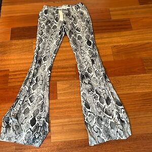 Snake print bell bottoms